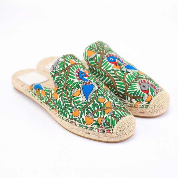 Tory Burch WILD BIRD Espadrille Slide Sandals - Picture 1 of 11